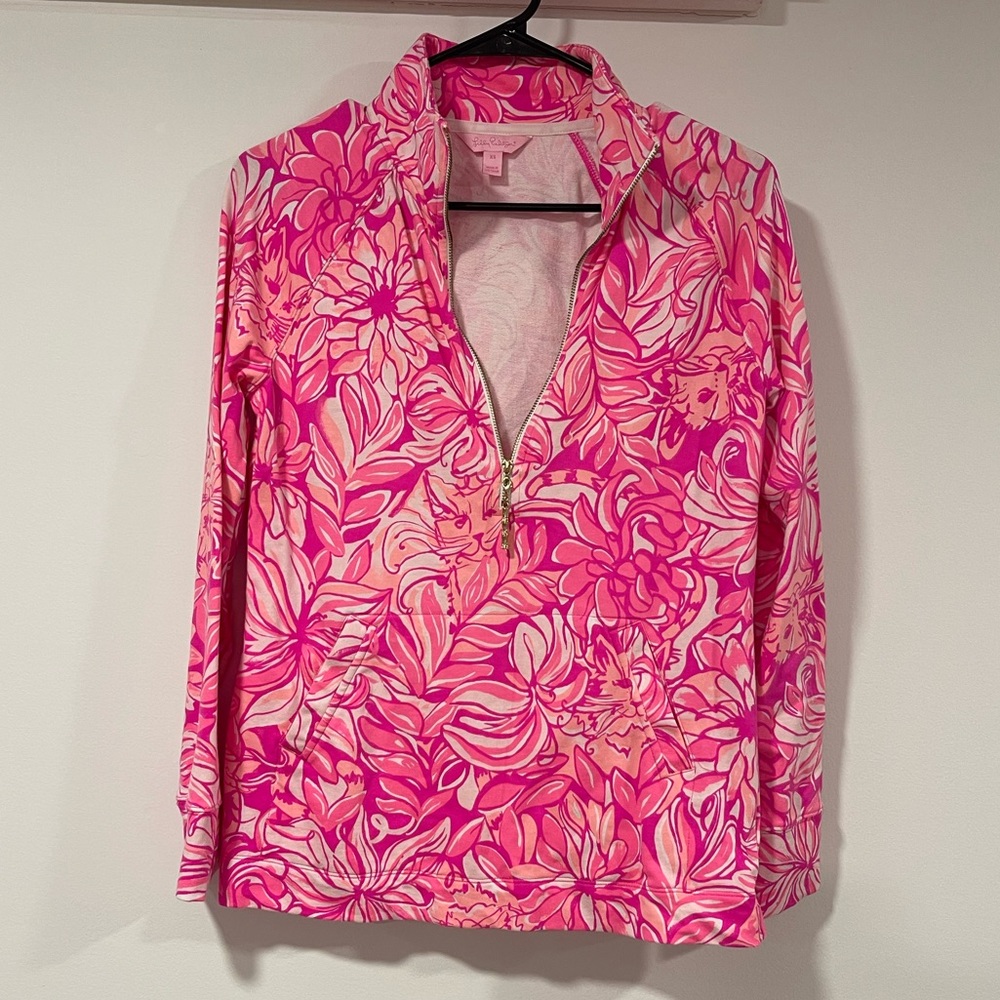 Lilly Pulitzer half zip Pink X-Small women’s long sleeve quarter zip